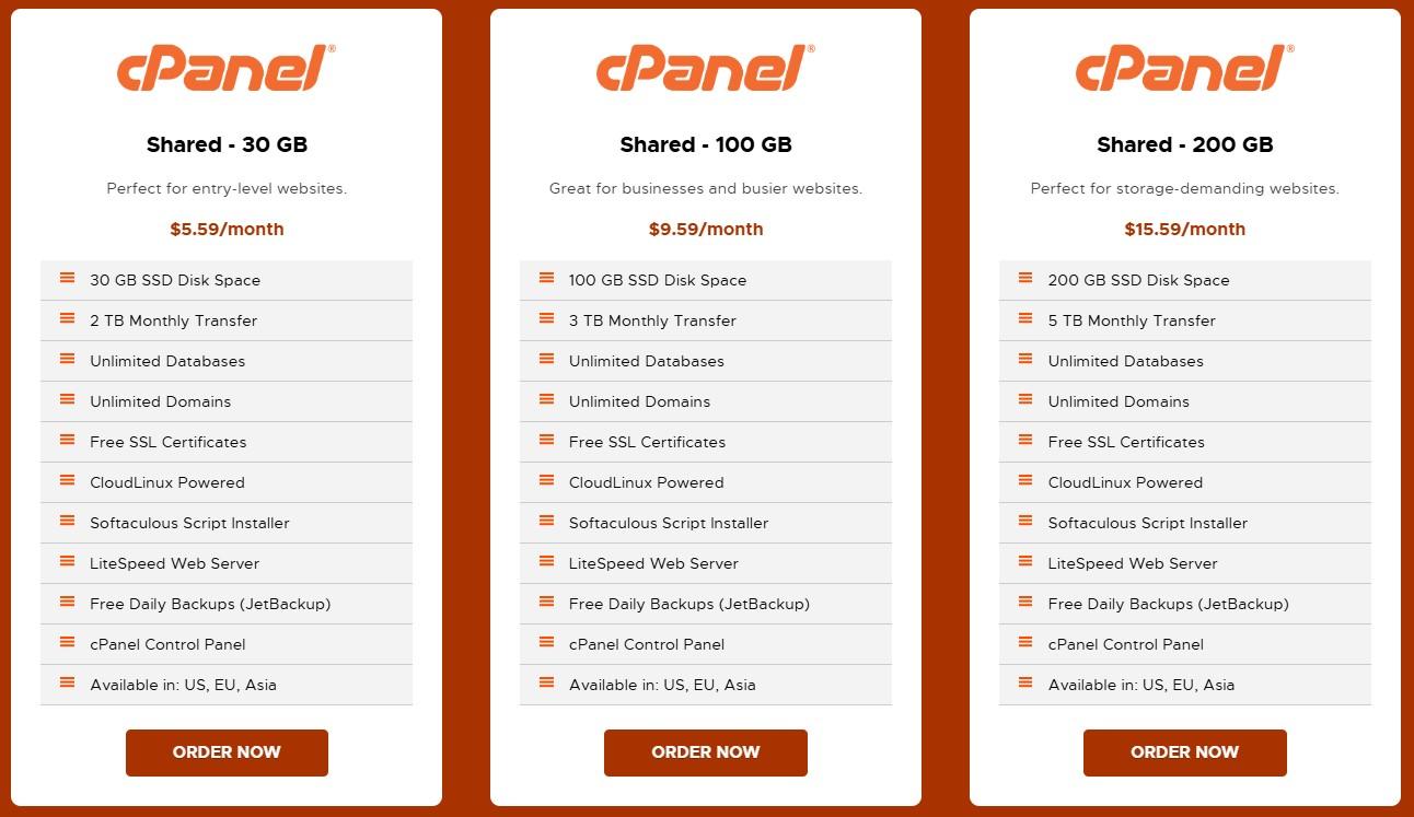 RackNerd Web Hosting Pricing